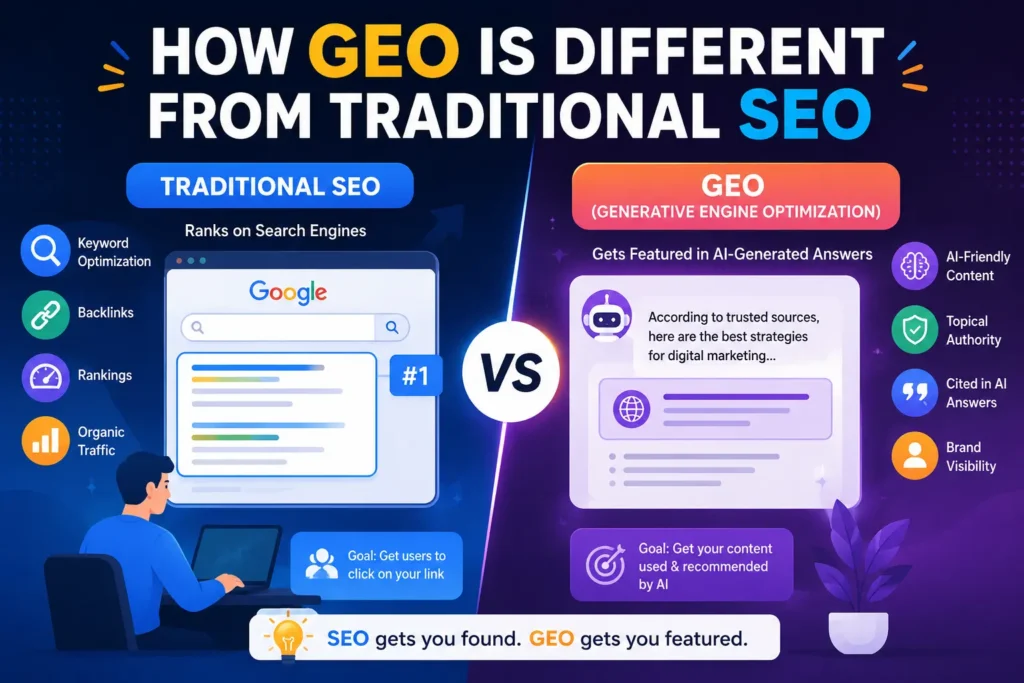 GEO is different from traditional SEO introduction