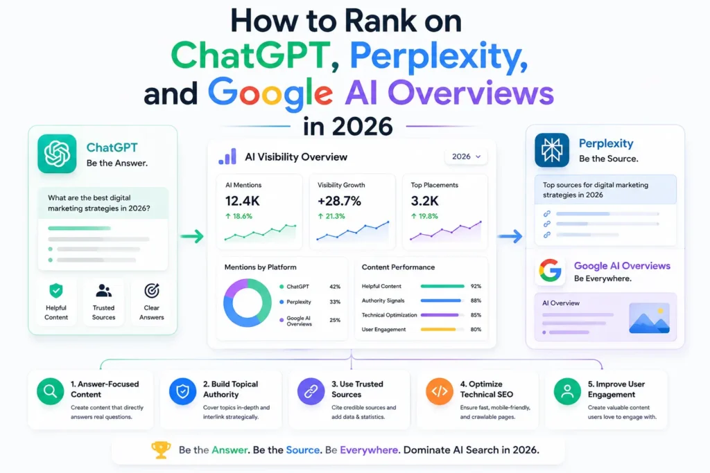 how to rank chatgpt , google ai overview and perplexity