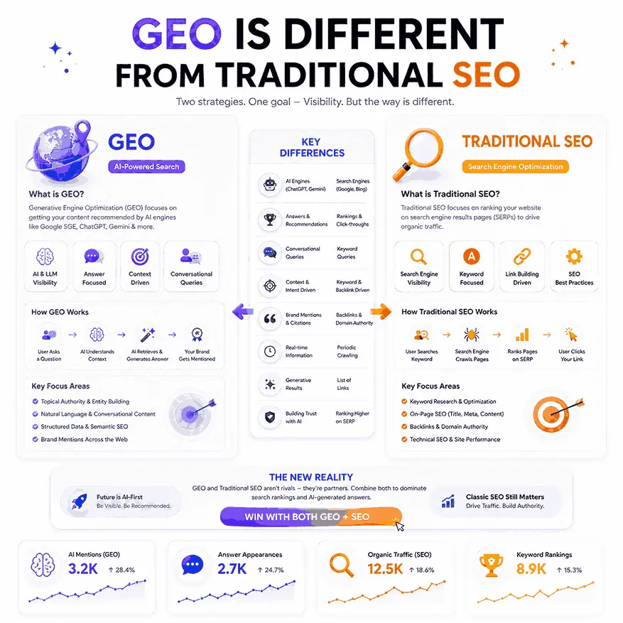 How GEO is Different from Traditional SEO?