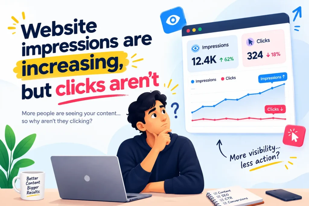 Website impressions are increasing , but clicks aren’t