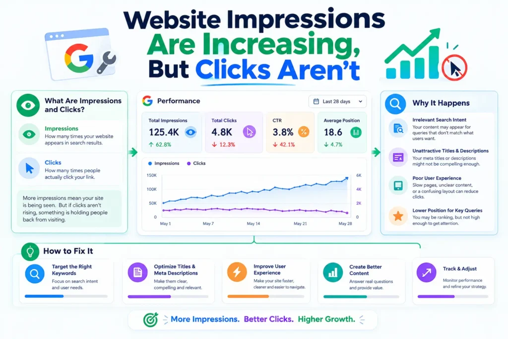 website impressions are increasing buts clicks are not increasing why